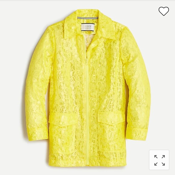J Crew Collection • yellow lace coated spring jacket • size: S • NWT - Picture 7 of 9